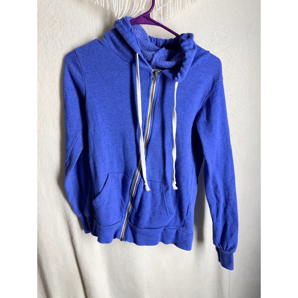 Ocean Drive Clothing Co Womens Blue Heather Full Zip Hoodie Sweatshirt Small